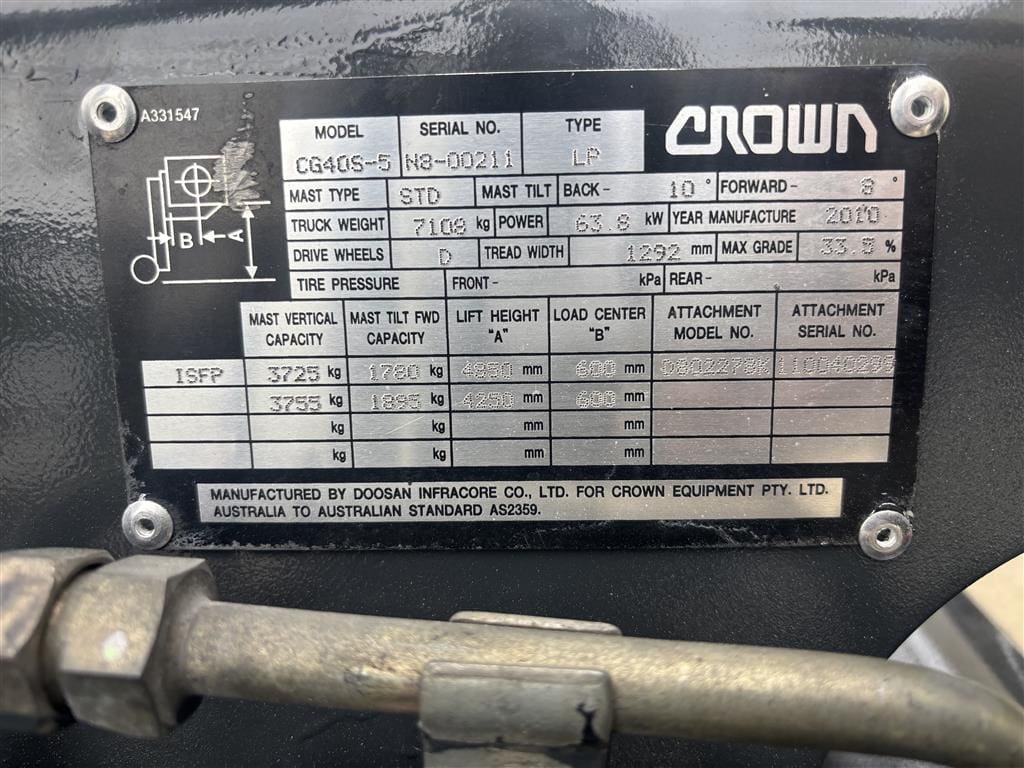 Refurbished 4T Forklift for Sale image 2