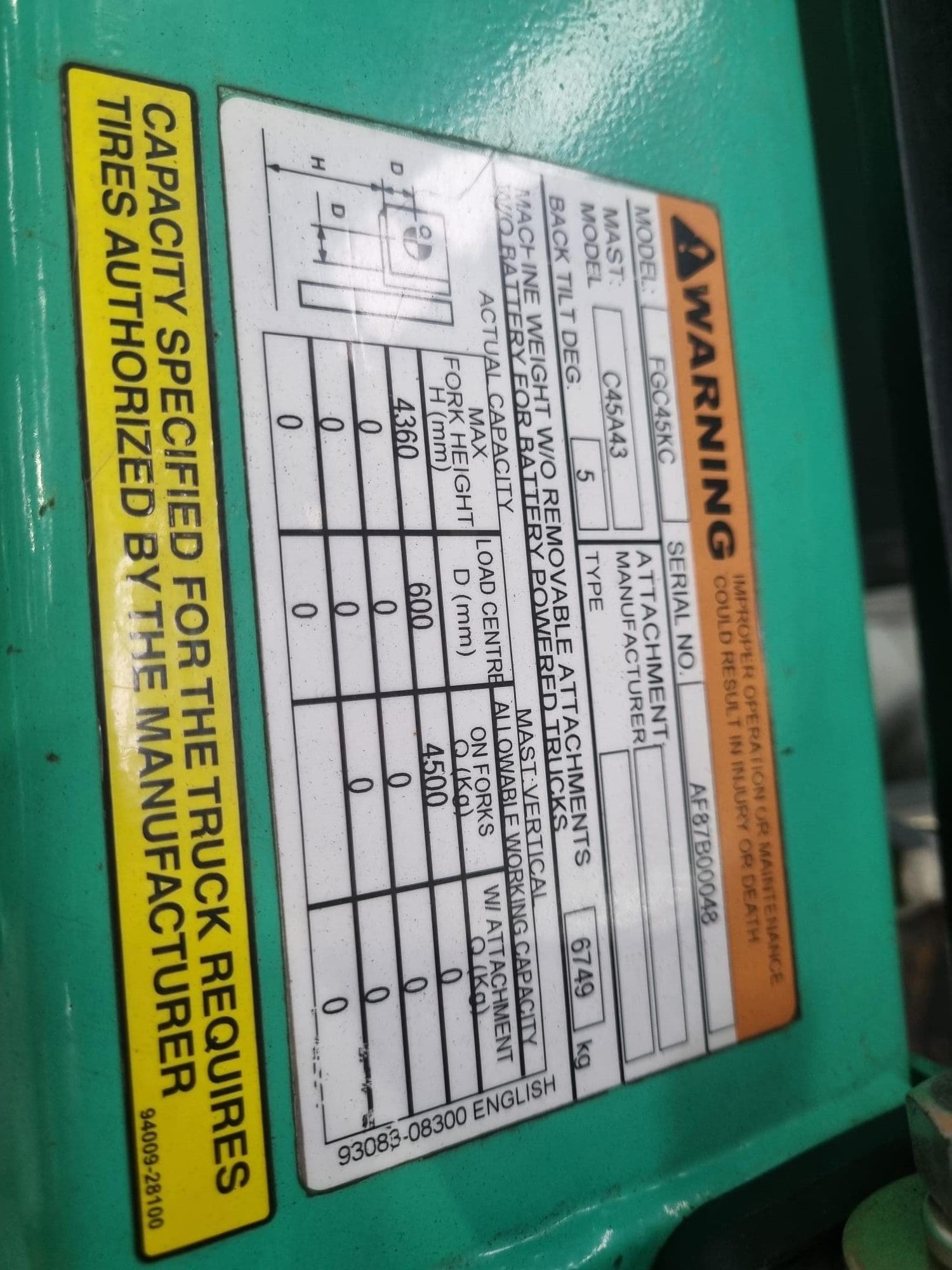 Mitsubishi FGC45KC LPG Cushion Tyre Forklift image 9