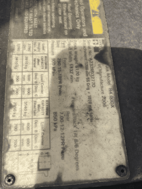 Used Hyster 4T Diesel Forklift – 8B67 For Sale image 2